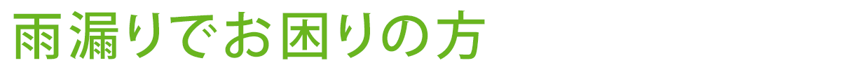 雨漏りでお悩みの方